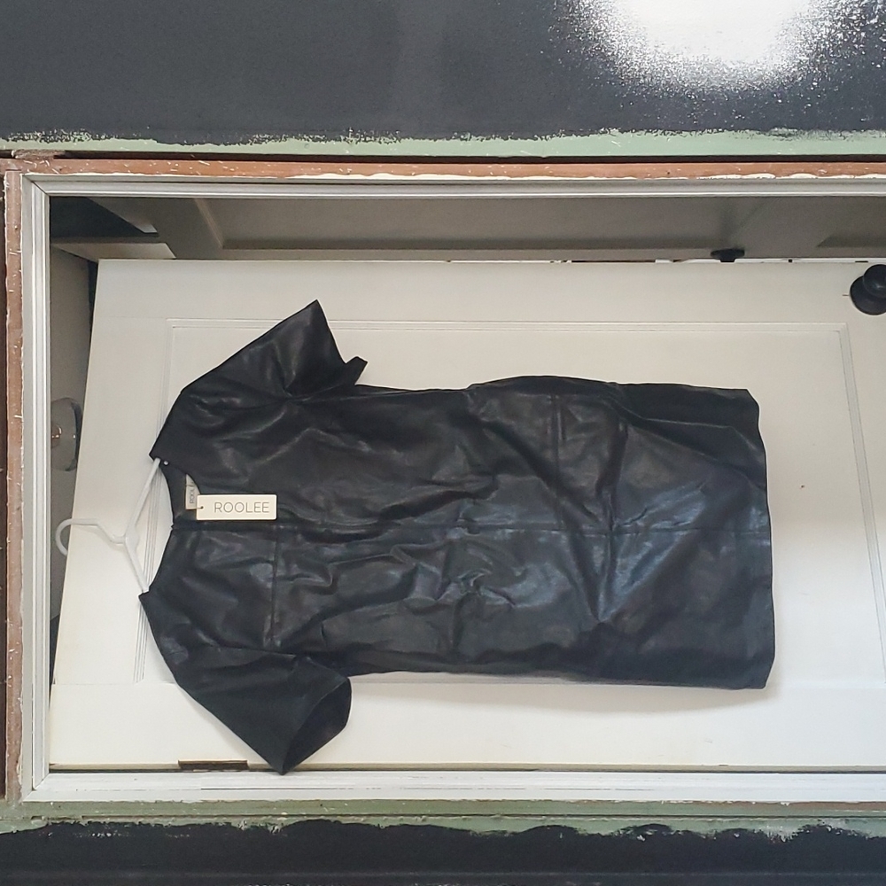 Black Faux Leather Dress